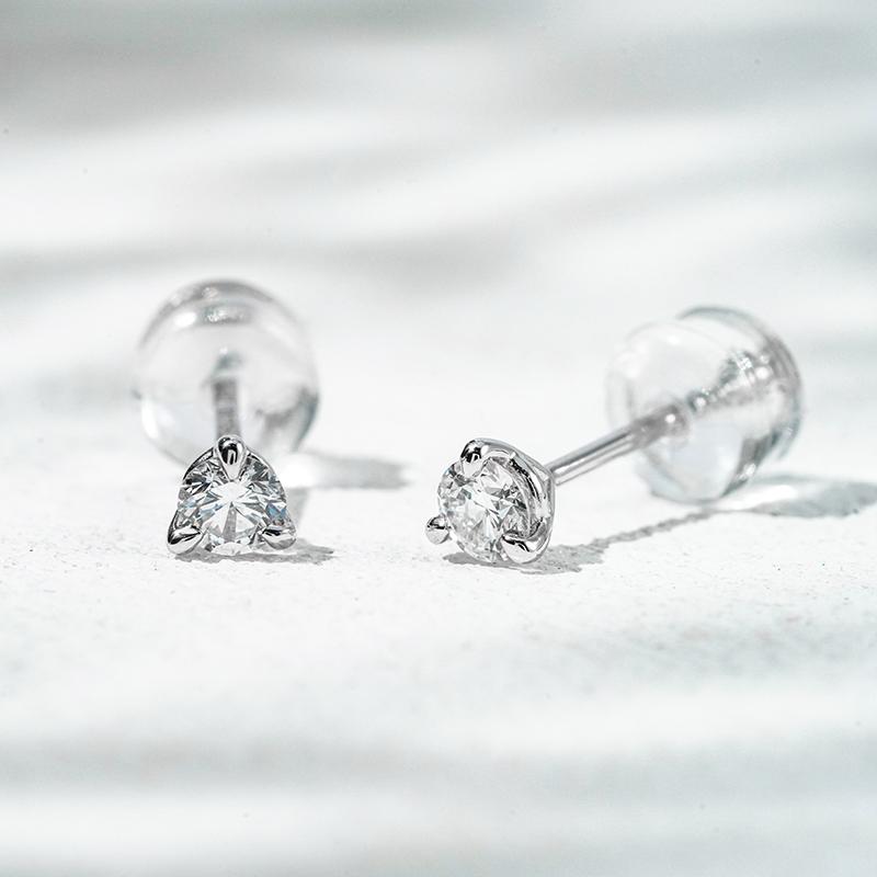 10K белое золото выращенный бриллиант серьги мартини 0.1ct*2 AuDE0003329W