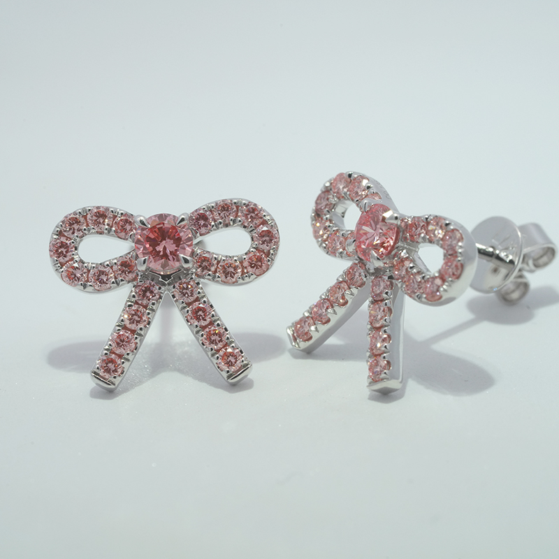 10K белое золото выращенный бриллиант серьги 0.788ct AuDE1033214-2