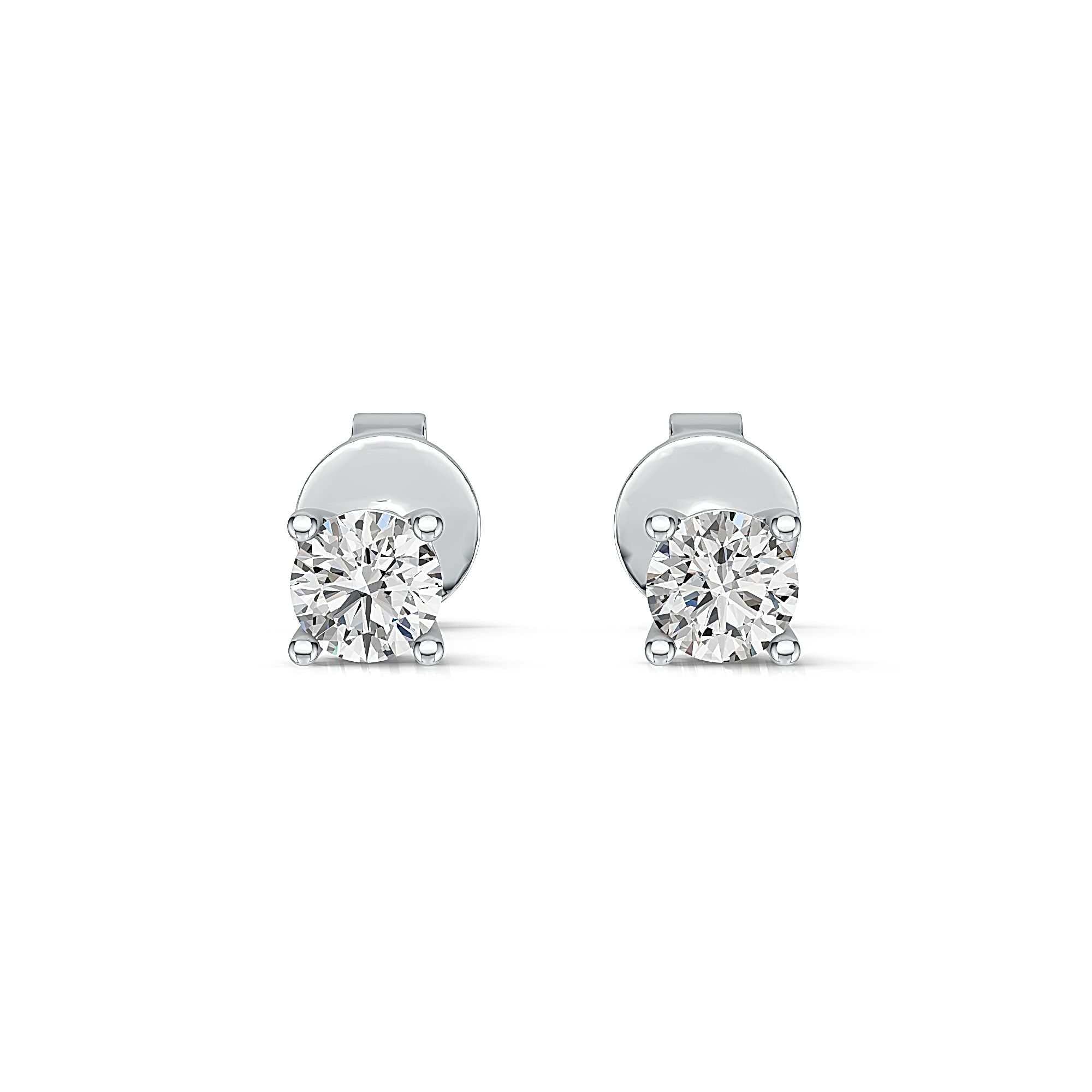 10K белое золото выращенный бриллиант серьги корзинка 0.144ct*2 AuDE1033271W