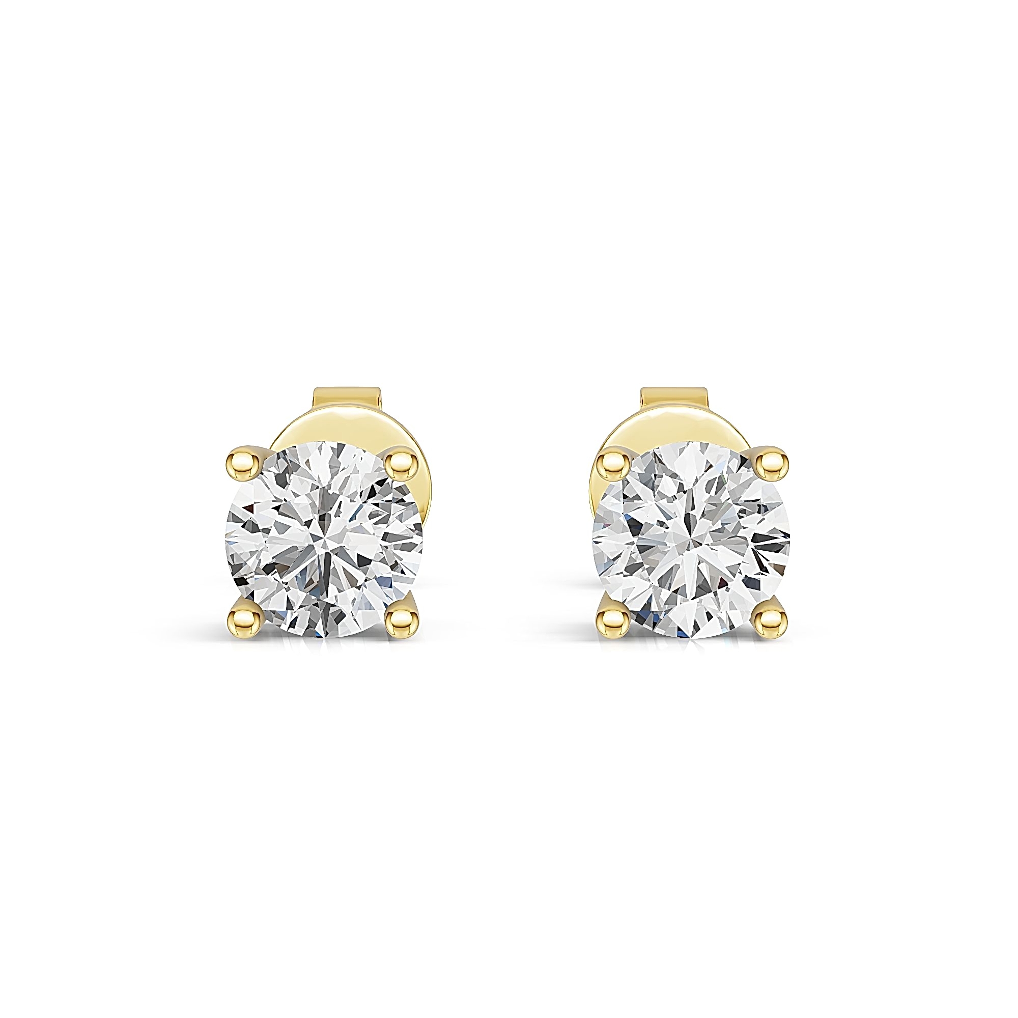 10K желтое золото выращенный бриллиант серьги корзинка 0.418ct*2 AuDE1033273Y