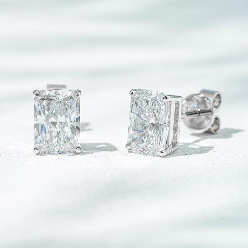 10K белое золото выращенный бриллиант серьги 0.623ct*2 AuDE1033346-2