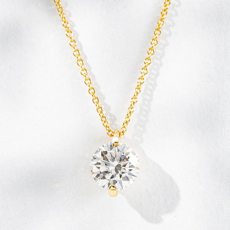 18K желтое золото выращенный бриллиант колье 1.05ct AuDP1006265-5