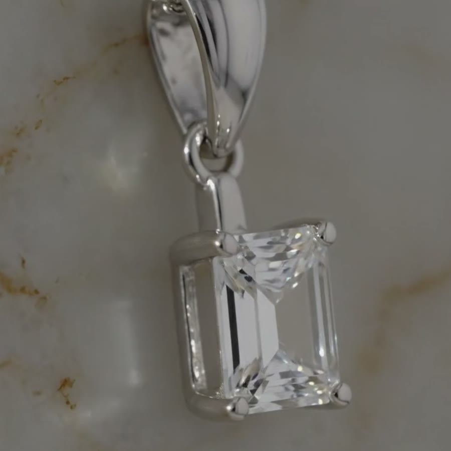 10K белое золото выращенный бриллиант подвеска 1.063ct