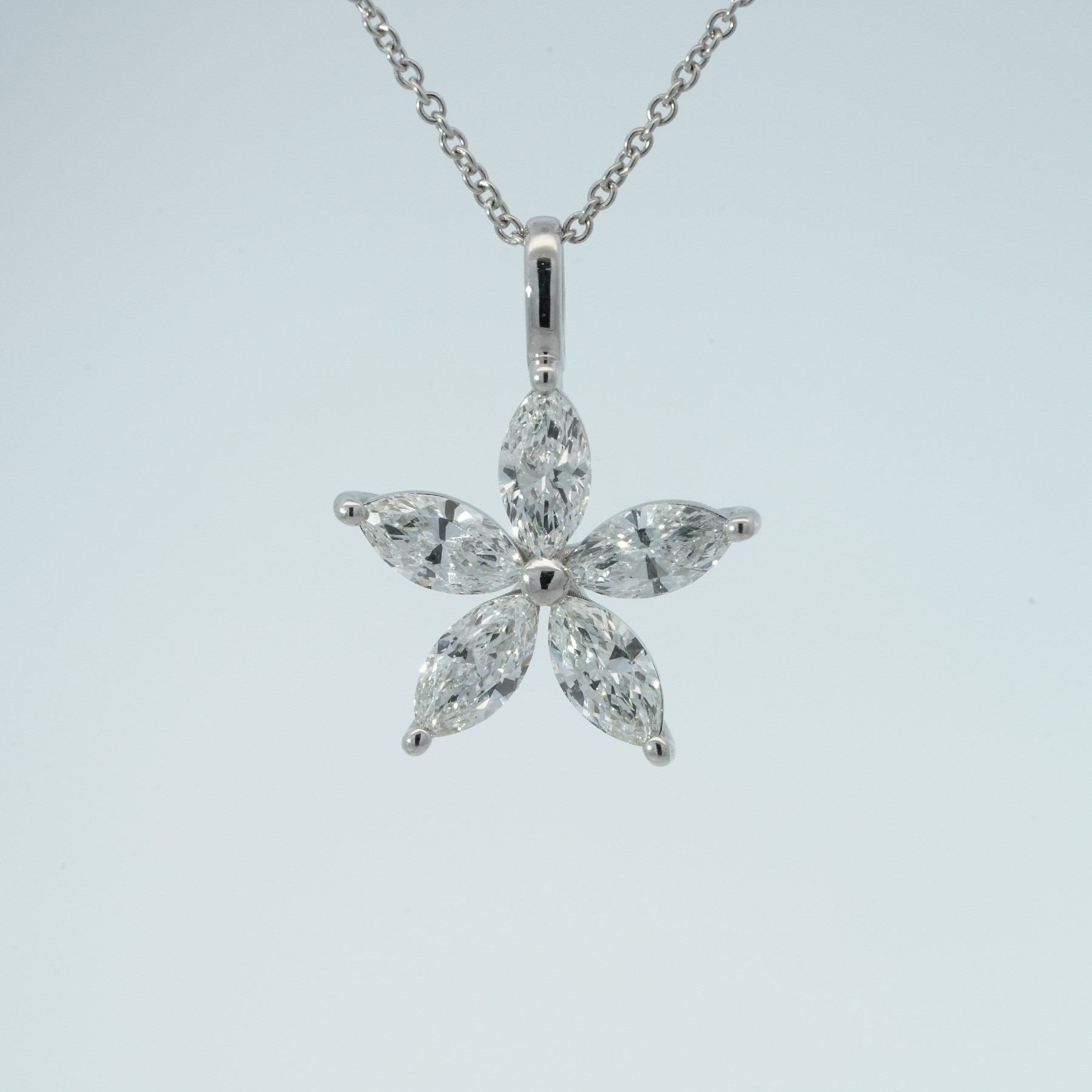 10K белое золото выращенный бриллиант колье 1.046ct AuDP1032986-1