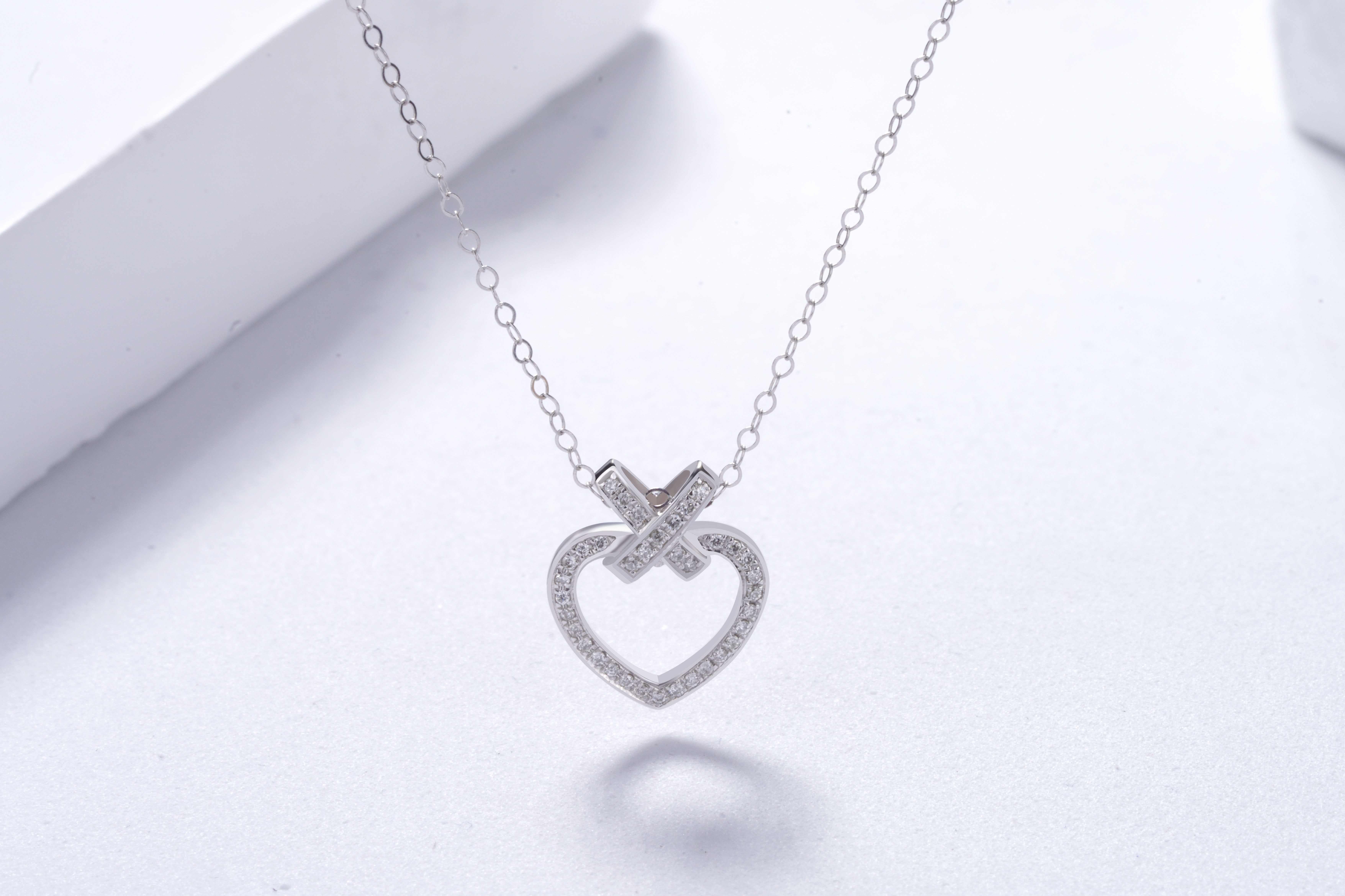 18K белое золото Diamond подвеска колье AuDP157