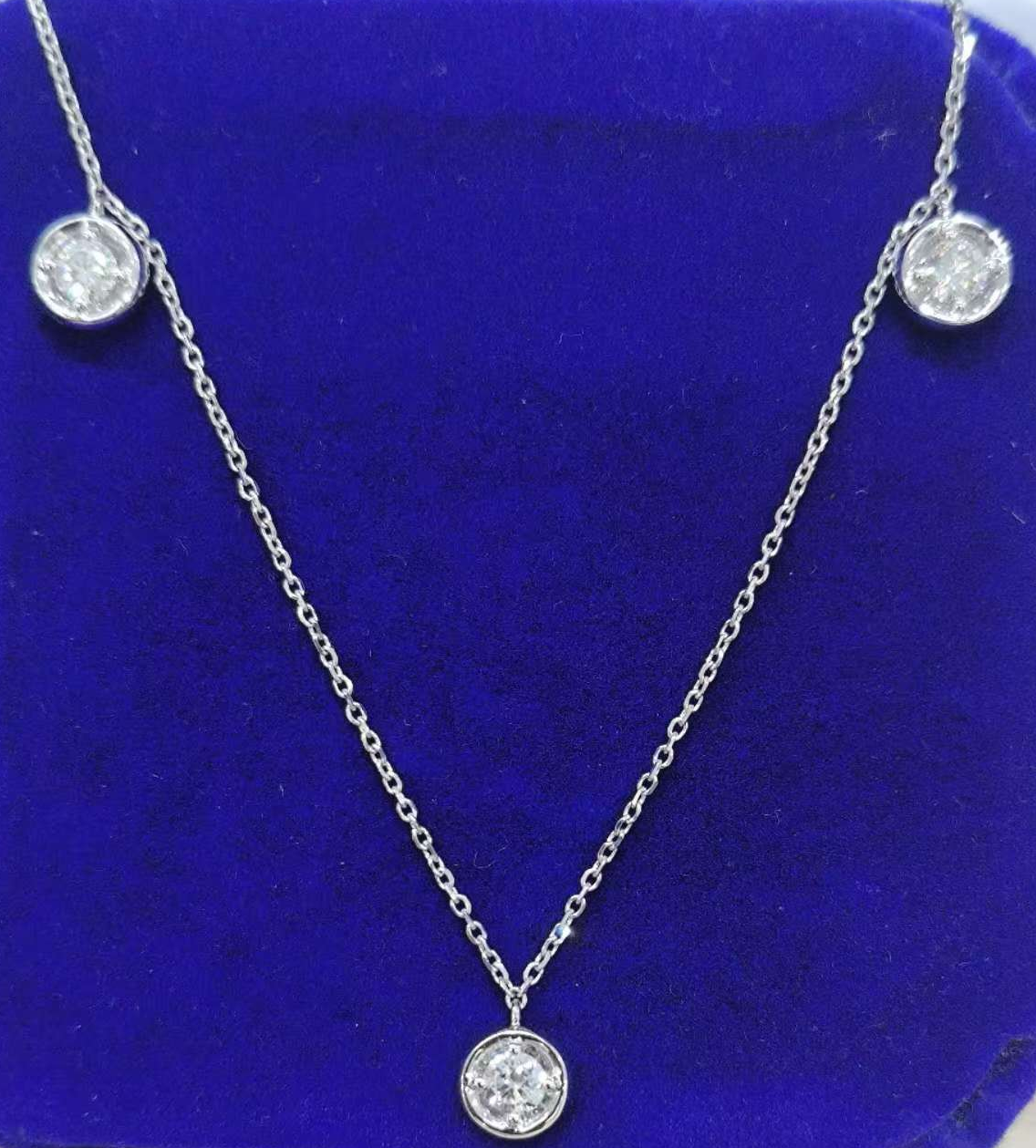 18K белое золото выращенный бриллиант подвеска колье Bezel 0.552ct AUDP307