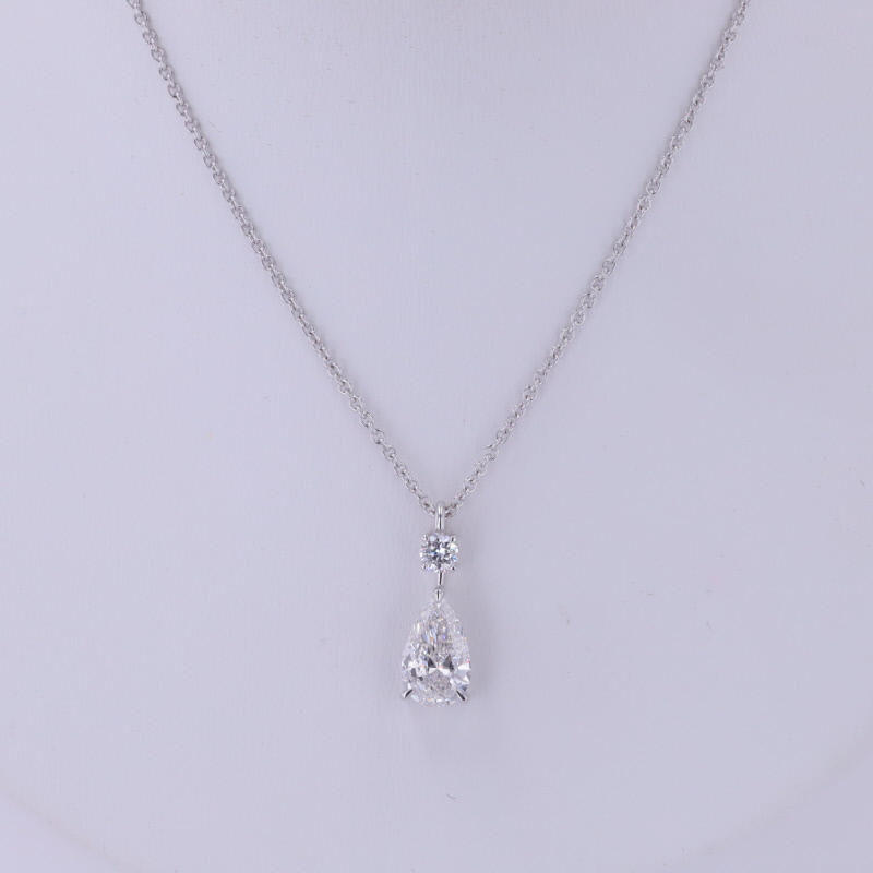 18K белое золото выращенный бриллиант колье 1.12ct AuDP4011413(p1)