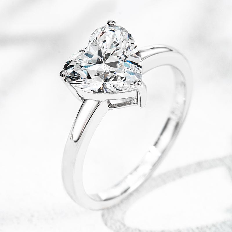 14K белое золото выращенный бриллиант кольцо 3.01ct AuDR0004001