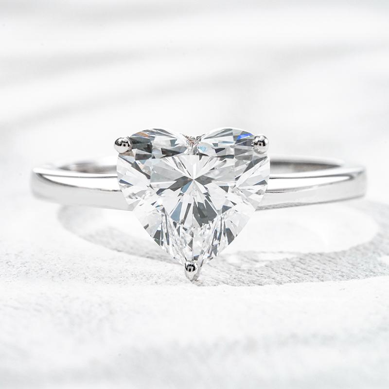 14K белое золото выращенный бриллиант кольцо 3.01ct, фото 2