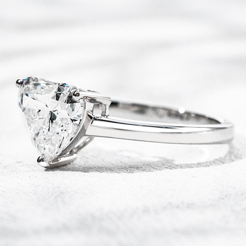 14K белое золото выращенный бриллиант кольцо 3.01ct, фото 3