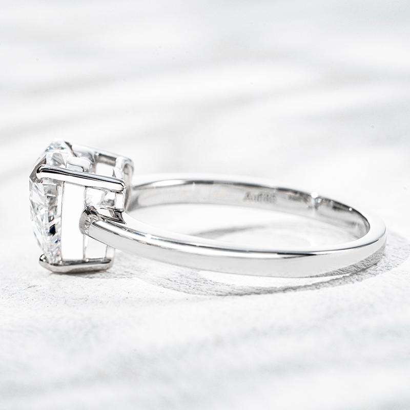 14K белое золото выращенный бриллиант кольцо 3.01ct, фото 4