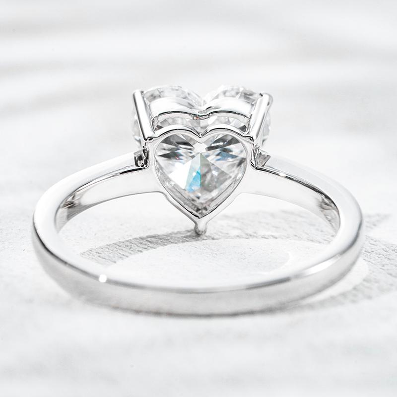 14K белое золото выращенный бриллиант кольцо 3.01ct, фото 5