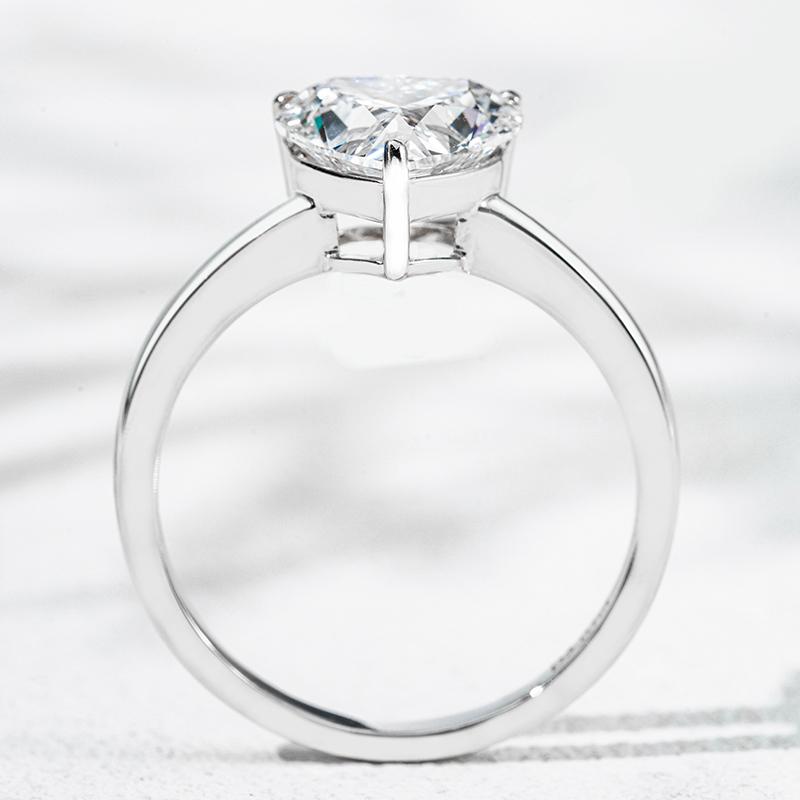 14K белое золото выращенный бриллиант кольцо 3.01ct, фото 6