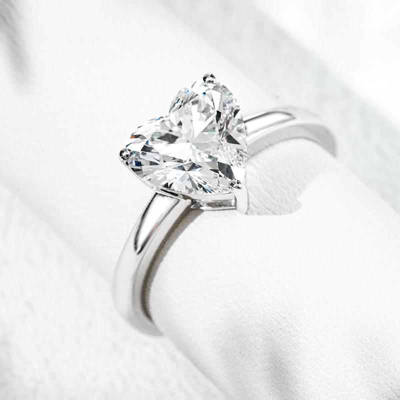 14K белое золото выращенный бриллиант кольцо 3.01ct, фото 7