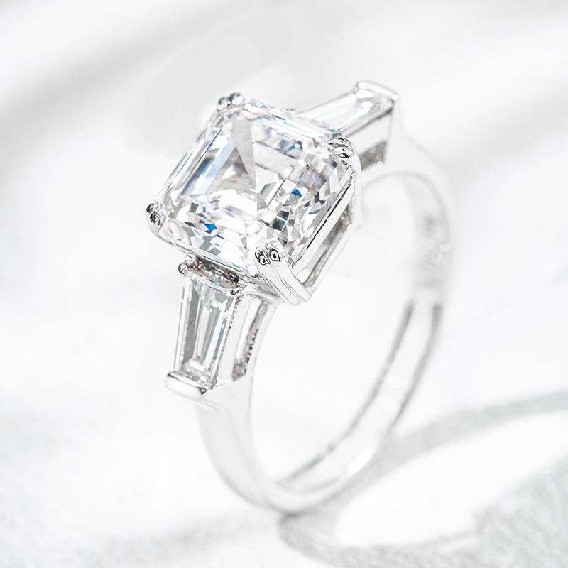 18K белое золото выращенный бриллиант кольцо 3.141ct AuDR0004012