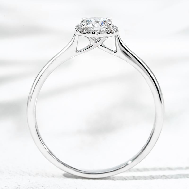 18K белое золото выращенный бриллиант кольцо 0.385ct, фото 3