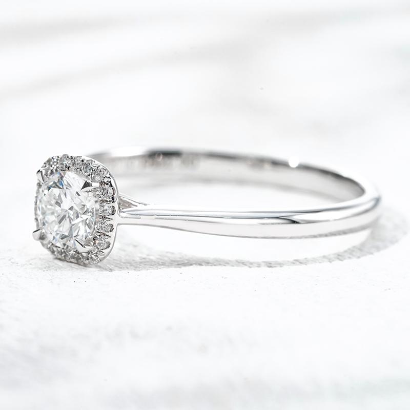 18K белое золото выращенный бриллиант кольцо 0.385ct, фото 4