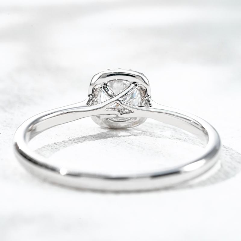 18K белое золото выращенный бриллиант кольцо 0.385ct, фото 5