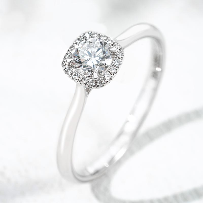 18K белое золото выращенный бриллиант кольцо 0.385ct, фото 6