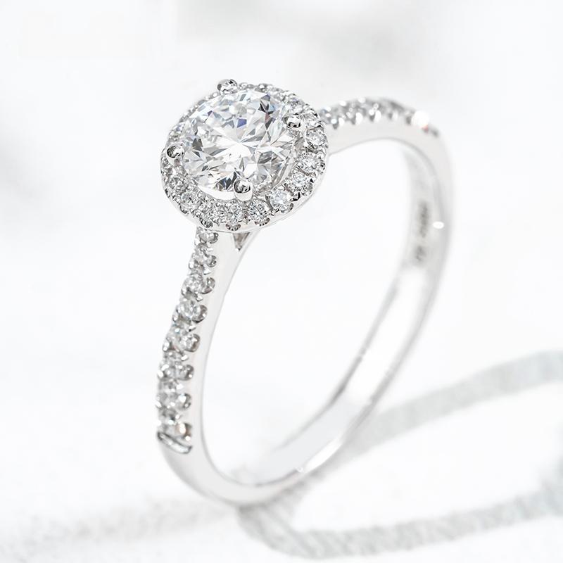 18K белое золото выращенный бриллиант кольцо 0.779ct AuDR0004040