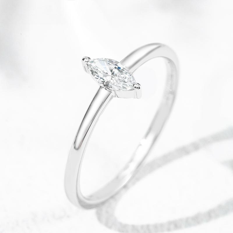 18K белое золото выращенный бриллиант кольцо 0.209ct AuDR0004043