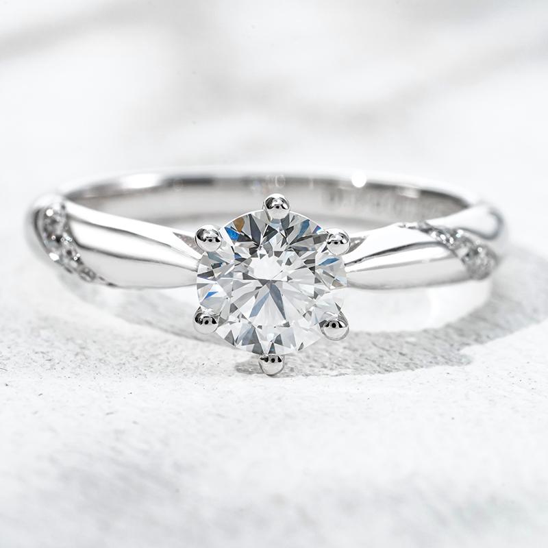 9K белое золото выращенный бриллиант кольцо 1.086ct AuDR0004046