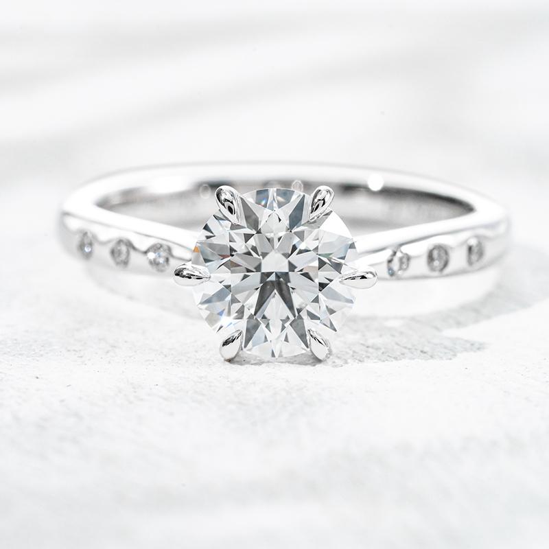 18K белое золото выращенный бриллиант кольцо 1.65ct AuDR0004053
