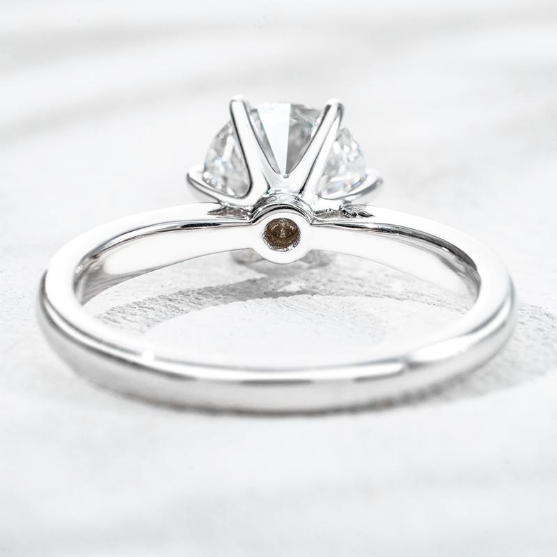 18K белое золото выращенный бриллиант кольцо 1.65ct, фото 4