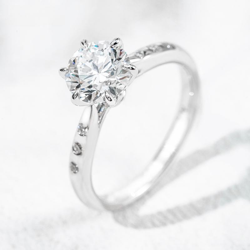 18K белое золото выращенный бриллиант кольцо 1.65ct, фото 5