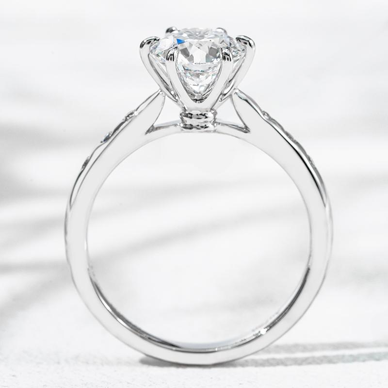 18K белое золото выращенный бриллиант кольцо 1.65ct, фото 6
