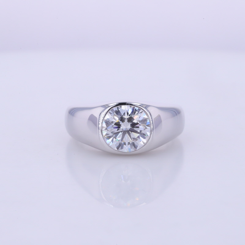 9K белое золото выращенный бриллиант кольцо 1.58ct AuDR0006815