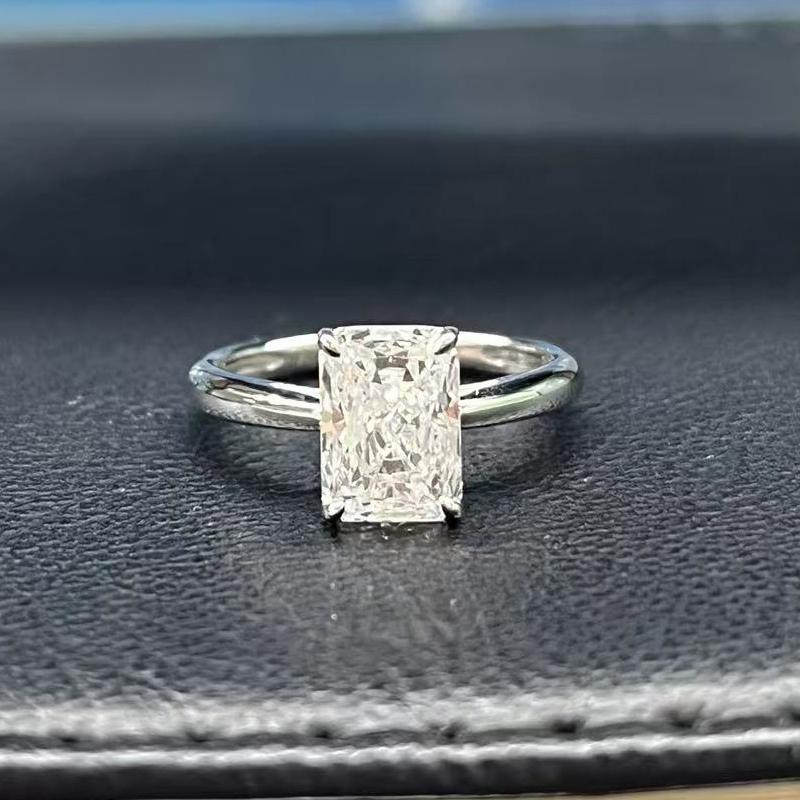10K белое золото выращенный бриллиант кольцо 2.08ct AuDR0015787-3