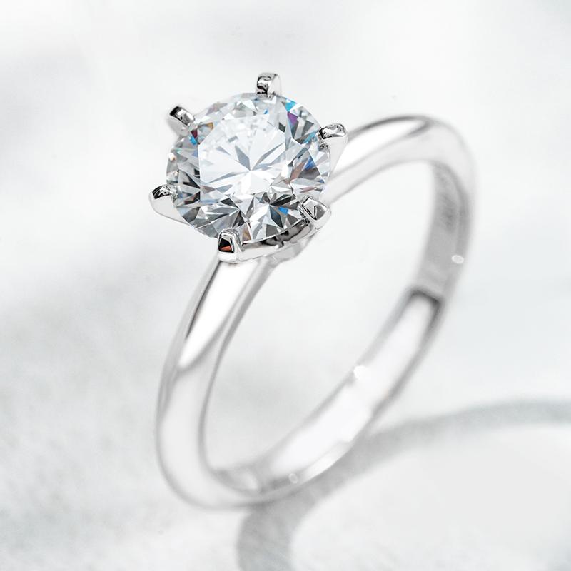 18K белое золото выращенный бриллиант кольцо 1.5ct, фото 2