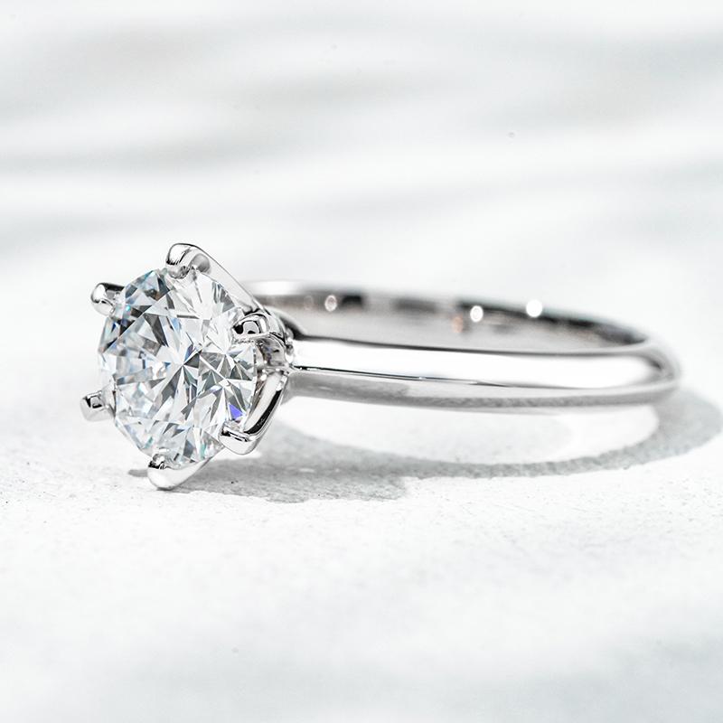 18K белое золото выращенный бриллиант кольцо 1.5ct, фото 3