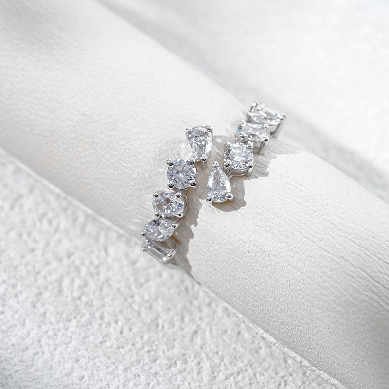 10K белое золото выращенный бриллиант кольцо 0.995ct AuDR1006562-1