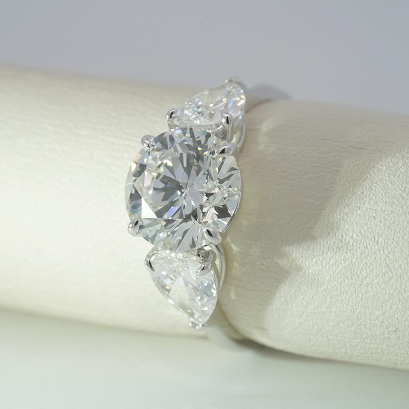 10K белое золото выращенный бриллиант кольцо 4.45ct AuDR1006672