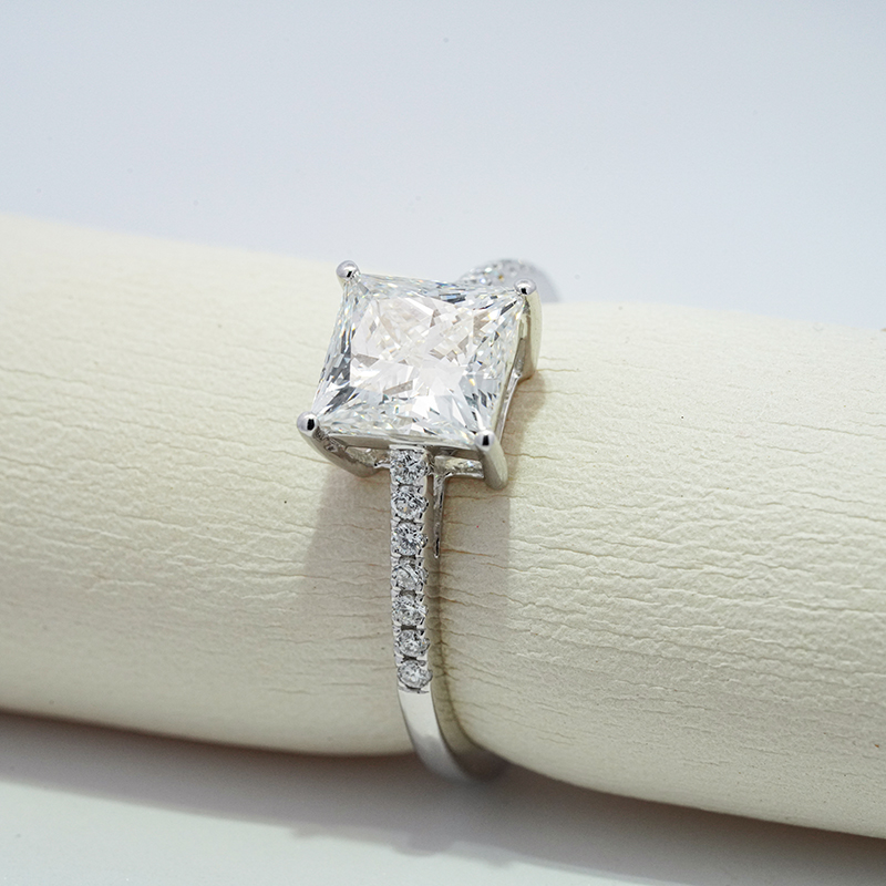 10K белое золото выращенный бриллиант кольцо 2.174ct AuDR1006674