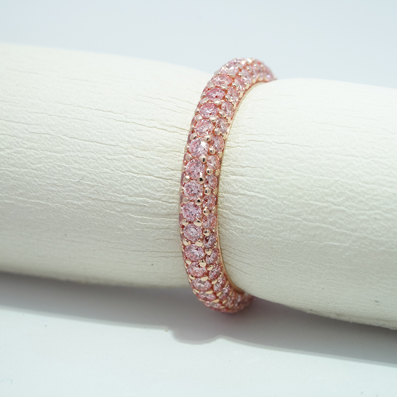 10K розовое золото выращенный бриллиант кольцо 1.721ct AuDR1033004-4