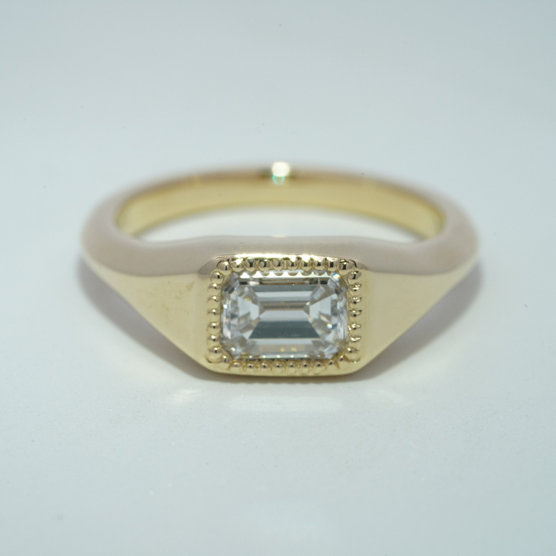 10K желтое золото выращенный бриллиант кольцо 1.01ct AuDR1033085-2