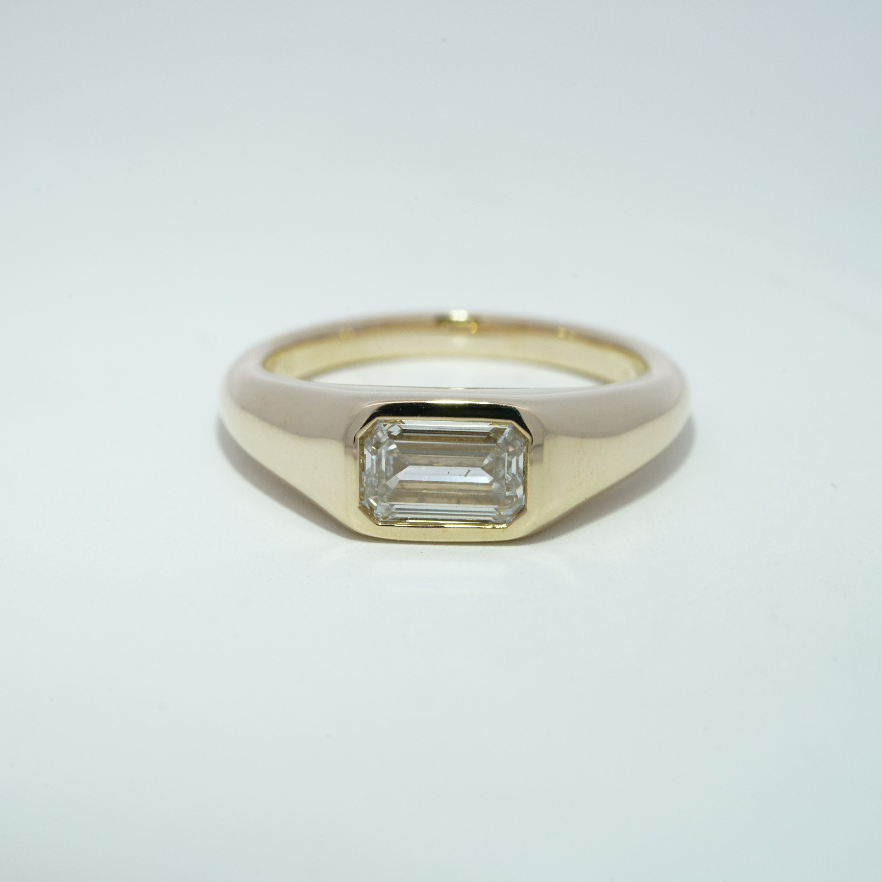 10K желтое золото выращенный бриллиант кольцо 1.003ct AuDR1033086-1