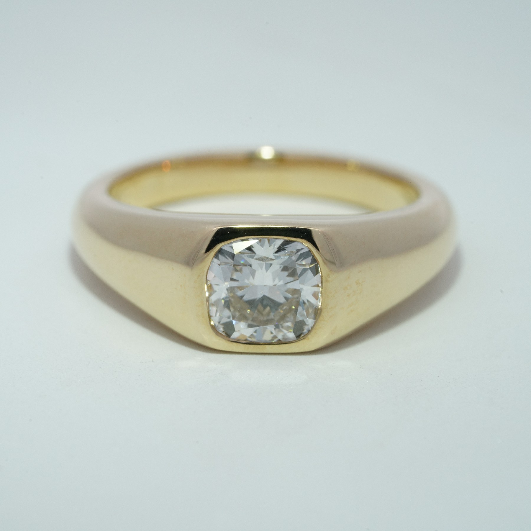 10K желтое золото выращенный бриллиант кольцо 1.006ct AuDR1033087-1