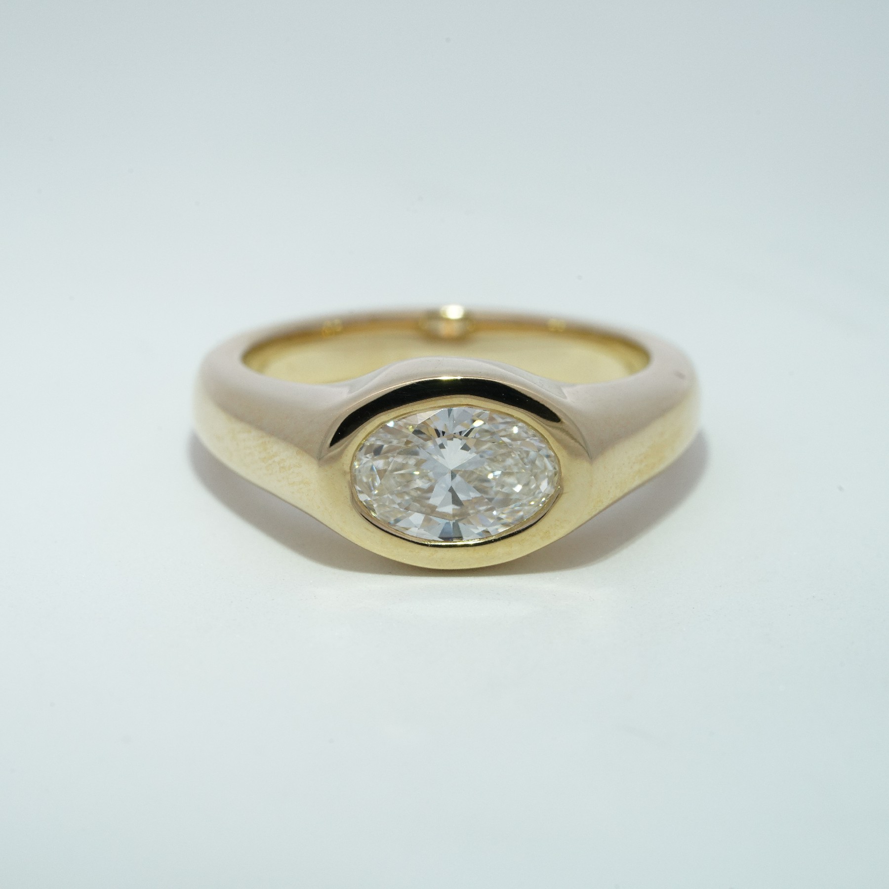 10K желтое золото выращенный бриллиант кольцо 1.018ct AuDR1033097-2