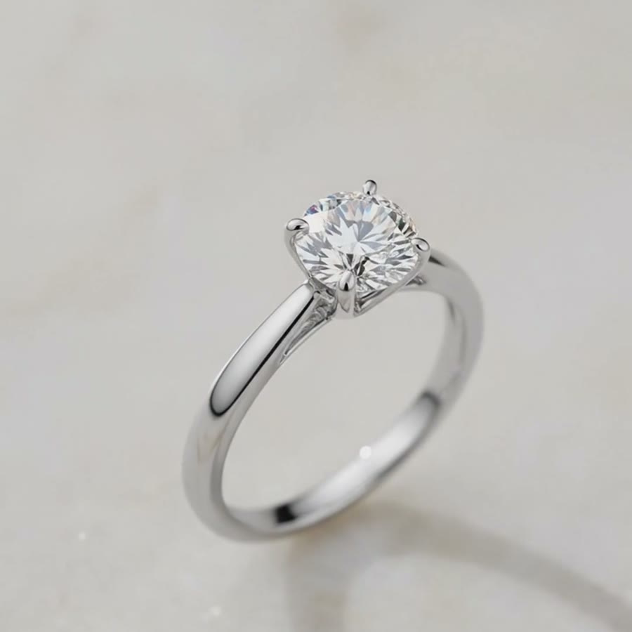 10K белое золото выращенный бриллиант кольцо 1.026ct