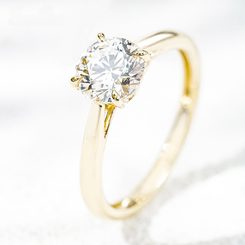 10K желтое золото выращенный бриллиант кольцо 1.026ct AuDR1033284Y-20