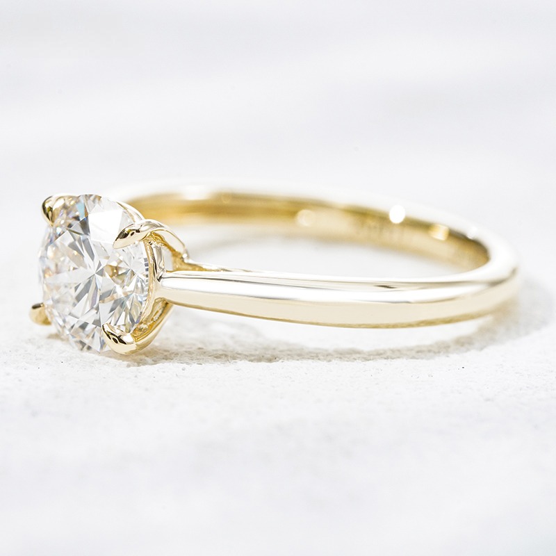 10K желтое золото выращенный бриллиант кольцо 1.026ct, фото 3
