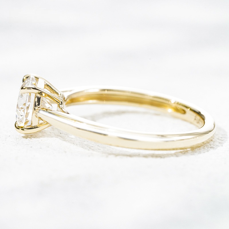 10K желтое золото выращенный бриллиант кольцо 1.026ct, фото 4