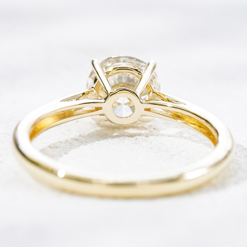 10K желтое золото выращенный бриллиант кольцо 1.026ct, фото 5