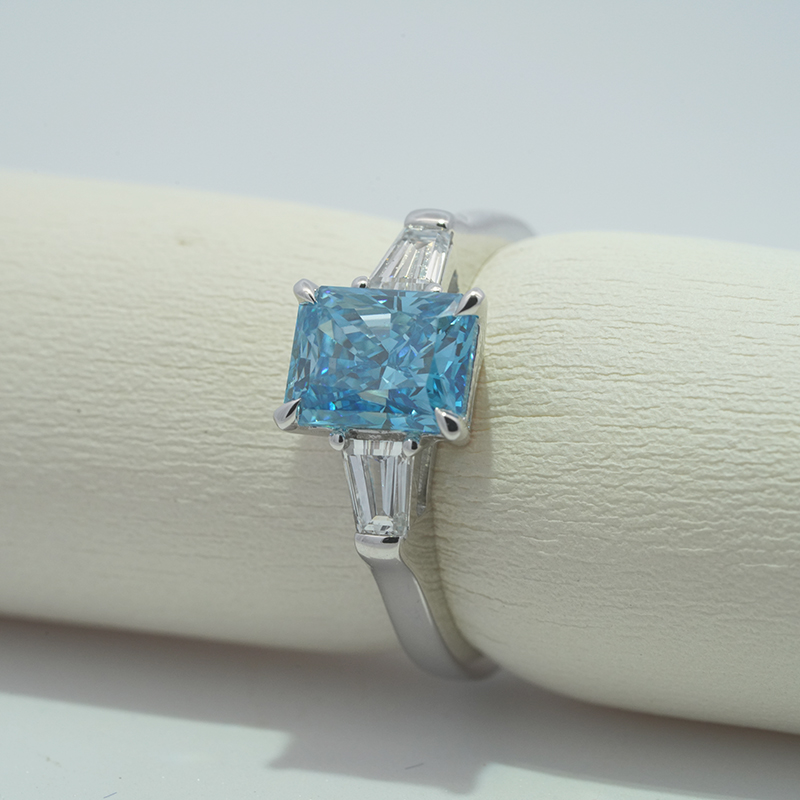 10K белое золото выращенный бриллиант кольцо 1.971ct AuDR1033306-1
