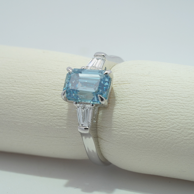 10K белое золото выращенный бриллиант кольцо 2.293ct AuDR1033309-1