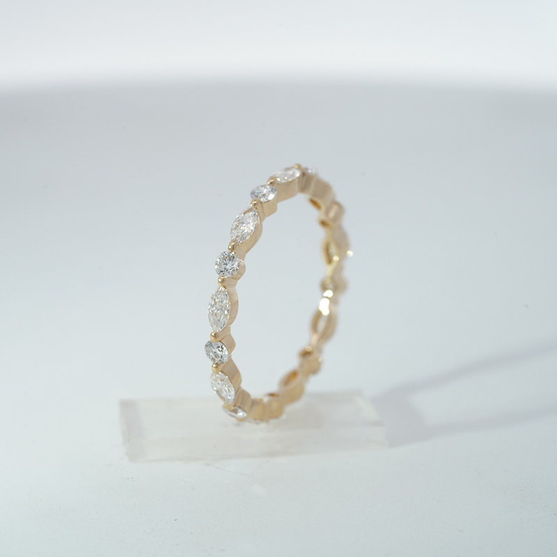 10K желтое золото выращенный бриллиант кольцо 0.9ct AuDR1033316-2